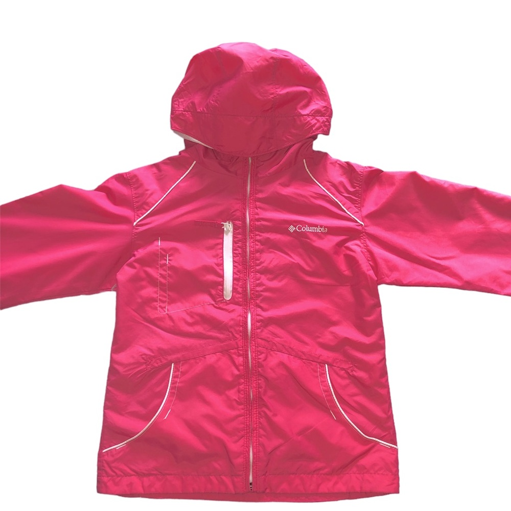 Girls (10/12) | Columbia | Lightweight Hot Pink Rain Jacket